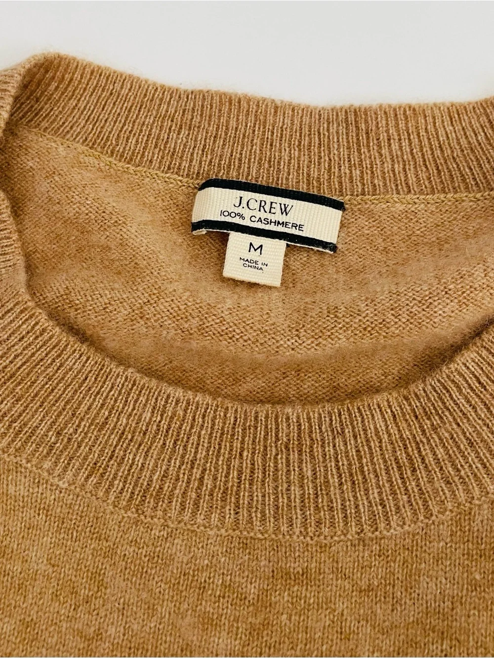 J. Crew Camel/Tan Crewneck Cashmere Sweater